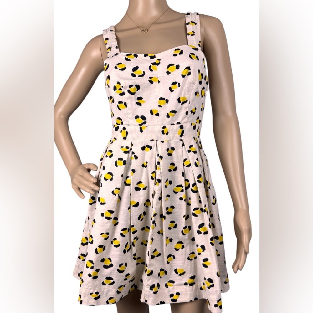 Urban Outfitters Cooperative leopard print‎ dress Sz 2 Cotton Mini Zip V-back